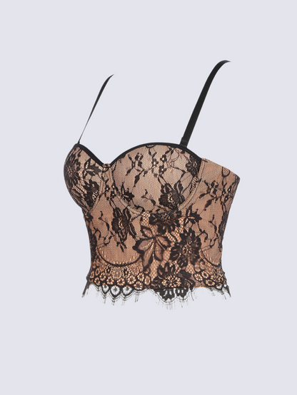 Precious Closet Floral Lace Bustier Corset Top