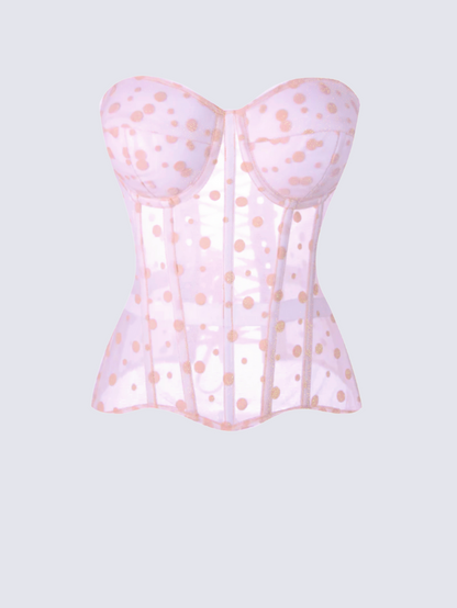 Precious Closet Pink Floral Embroidered Bustier Corset