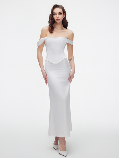 Precious Closet White Strapless Boned Corset Top