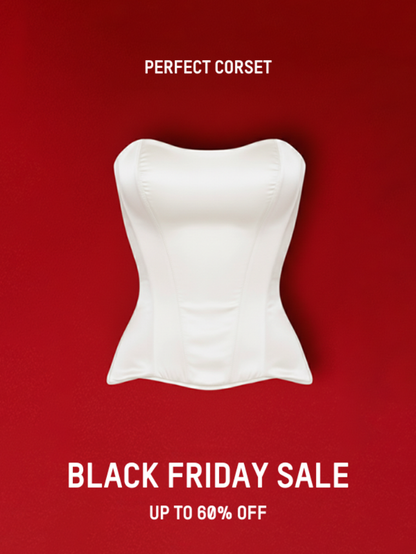 Precious Closet Satin Strapless Boned Fitted Corset Top