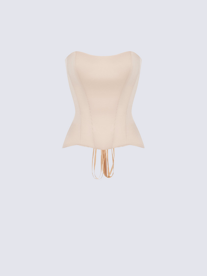 Precious Closet Satin Strapless Boned Corset Bridal Top