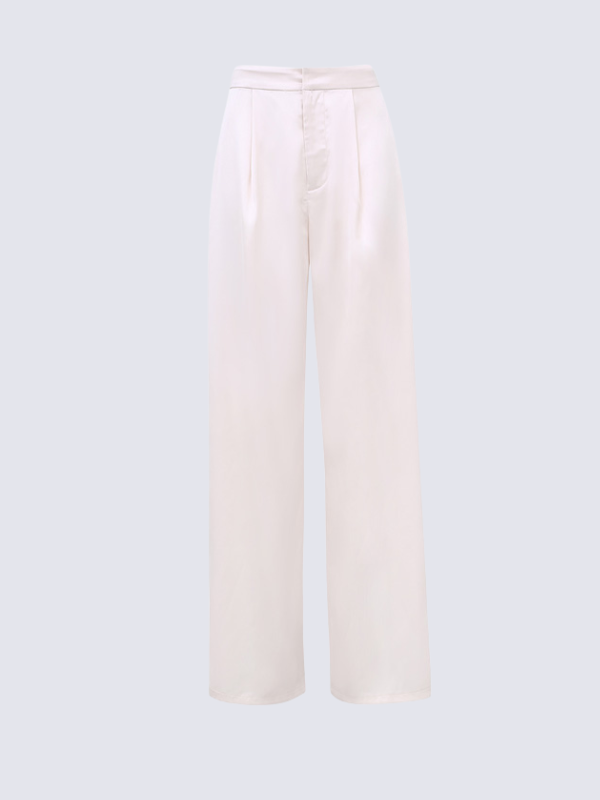 Precious Closet Black Satin Wide Leg Trousers