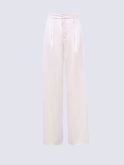 Precious Closet Black Satin Wide Leg Trousers