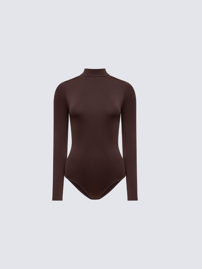 Precious Closet Mock Neck Long Sleeve Fitted Bodysuit