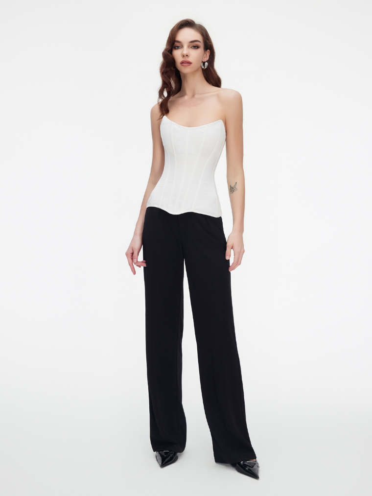 Precious Closet Strapless Sweetheart Boned Corset Top
