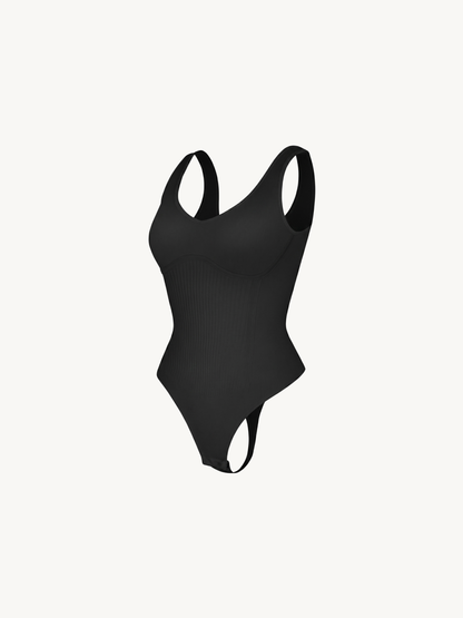 Precious Closet Ribbed Scoop Neck Bodysuit