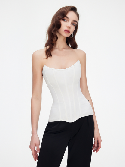Precious Closet Strapless Sweetheart Boned Corset Top