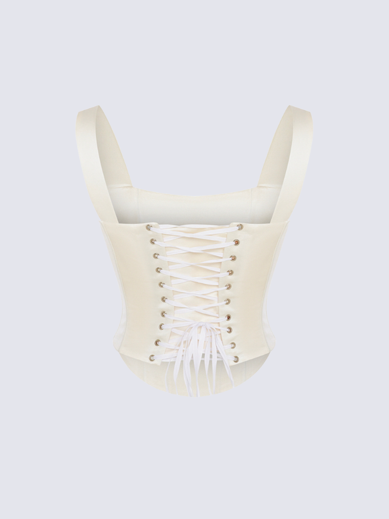 Precious Closet White Strapless Boned Corset Top