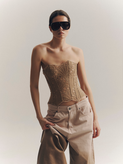 Precious Closet Florence Lace Strapless Corset Top