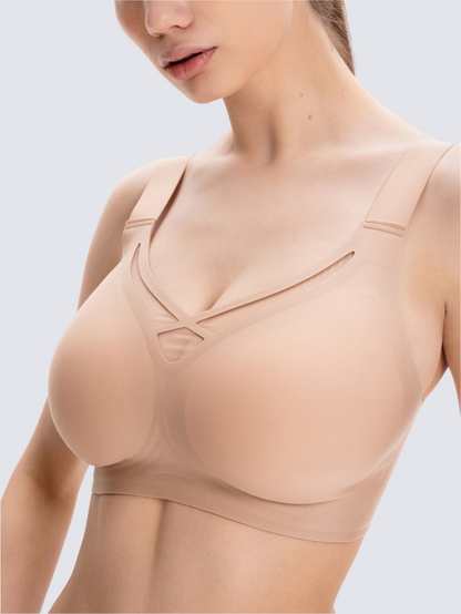 Precious Closet Mesh Cross Front Wireless Plus Size Bra