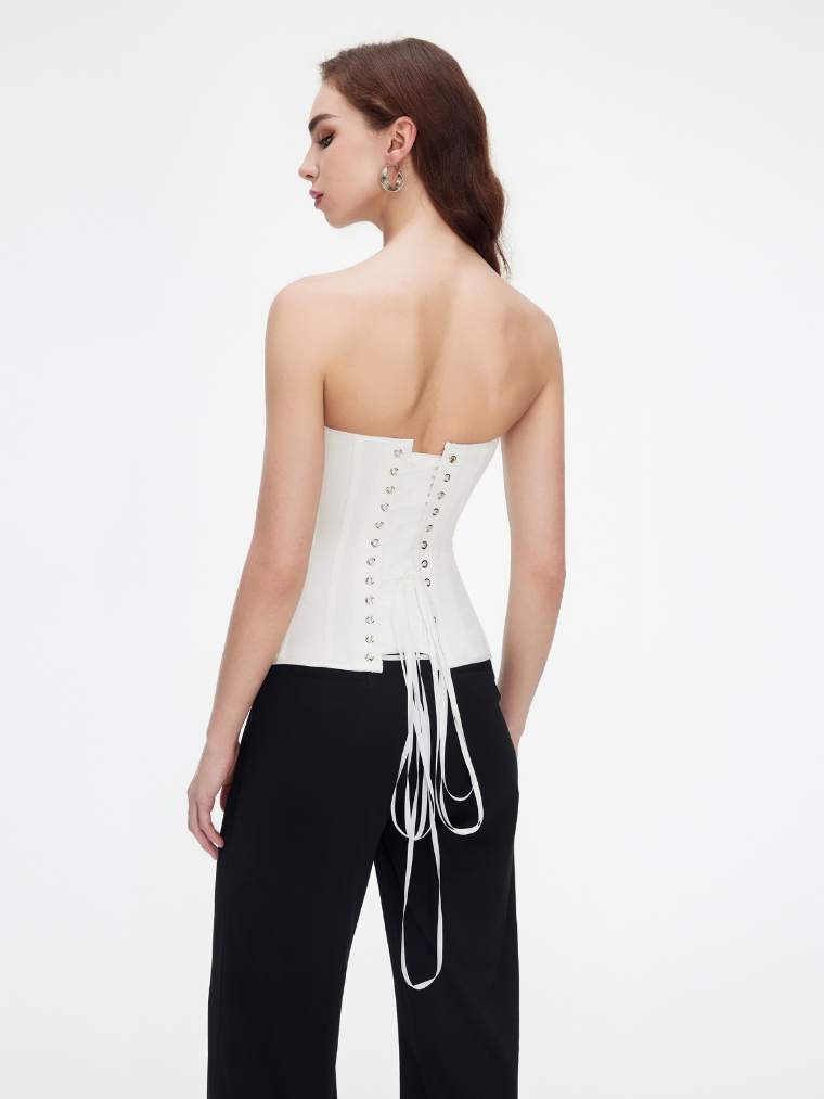 Precious Closet Strapless Sweetheart Boned Corset Top