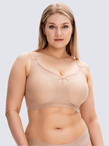 Precious Closet Mesh Cross Front Wireless Plus Size Bra