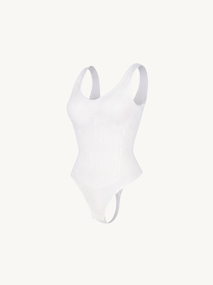 Precious Closet Ribbed Scoop Neck Bodysuit