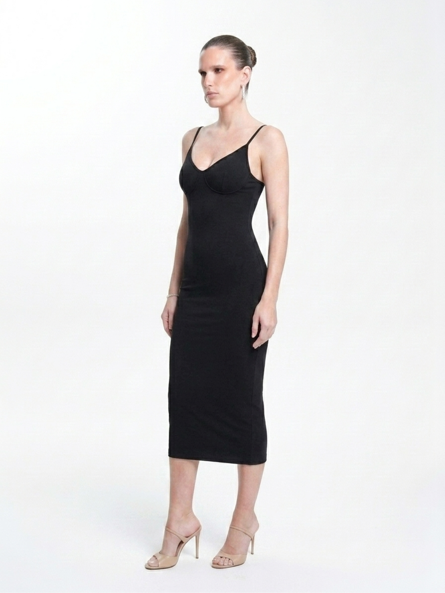Precious Closet Ribbed Bodycon Midi Dress
