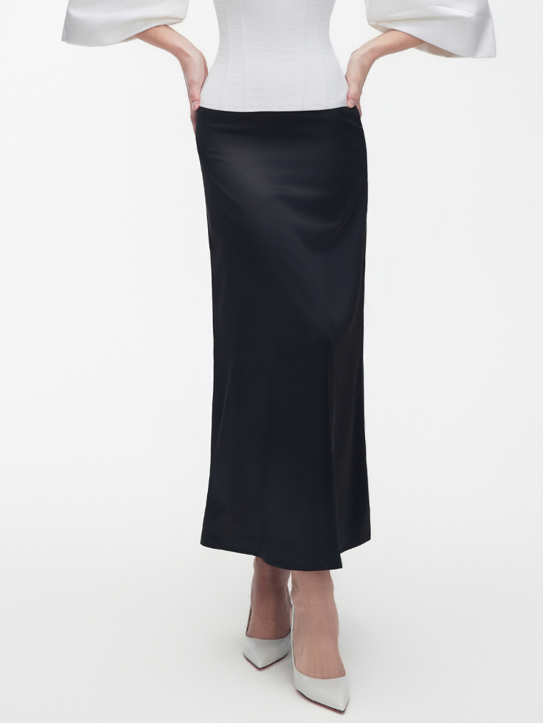 Precious Closet Satin High Waist Maxi Skirt