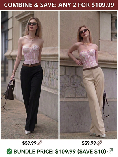 Precious Closet High Waist Straight Leg Trousers