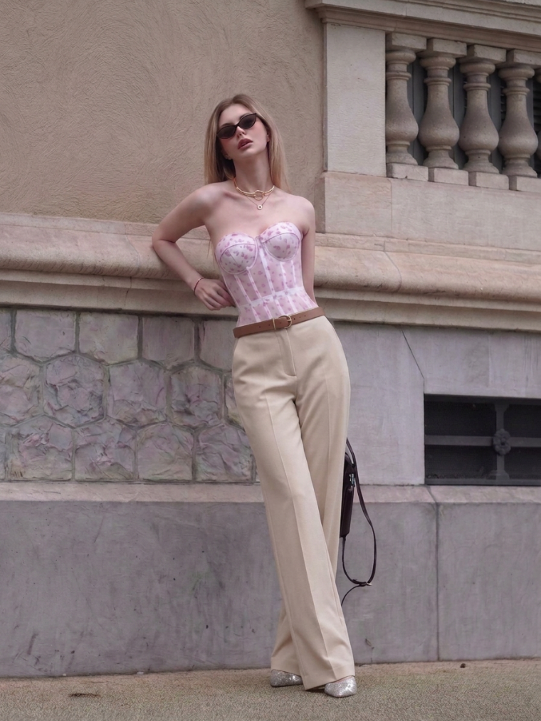 Precious Closet High Waist Straight Leg Trousers