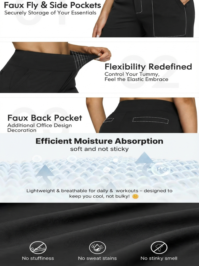 Precious Closet High Waist Straight Leg Trousers