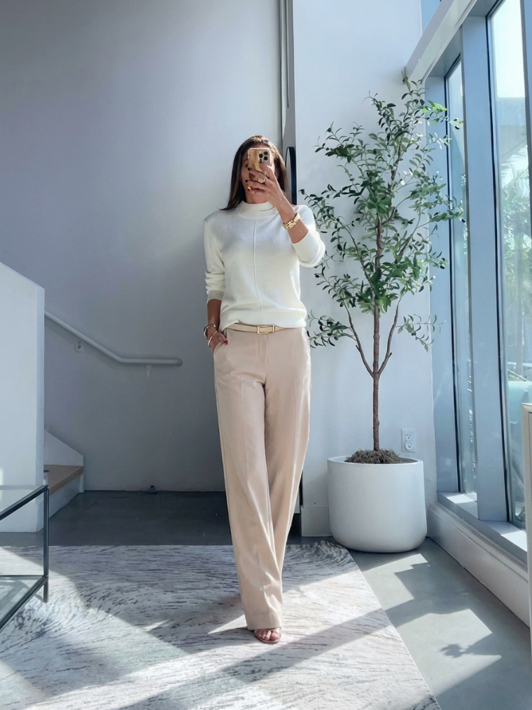 Precious Closet High Waist Straight Leg Trousers