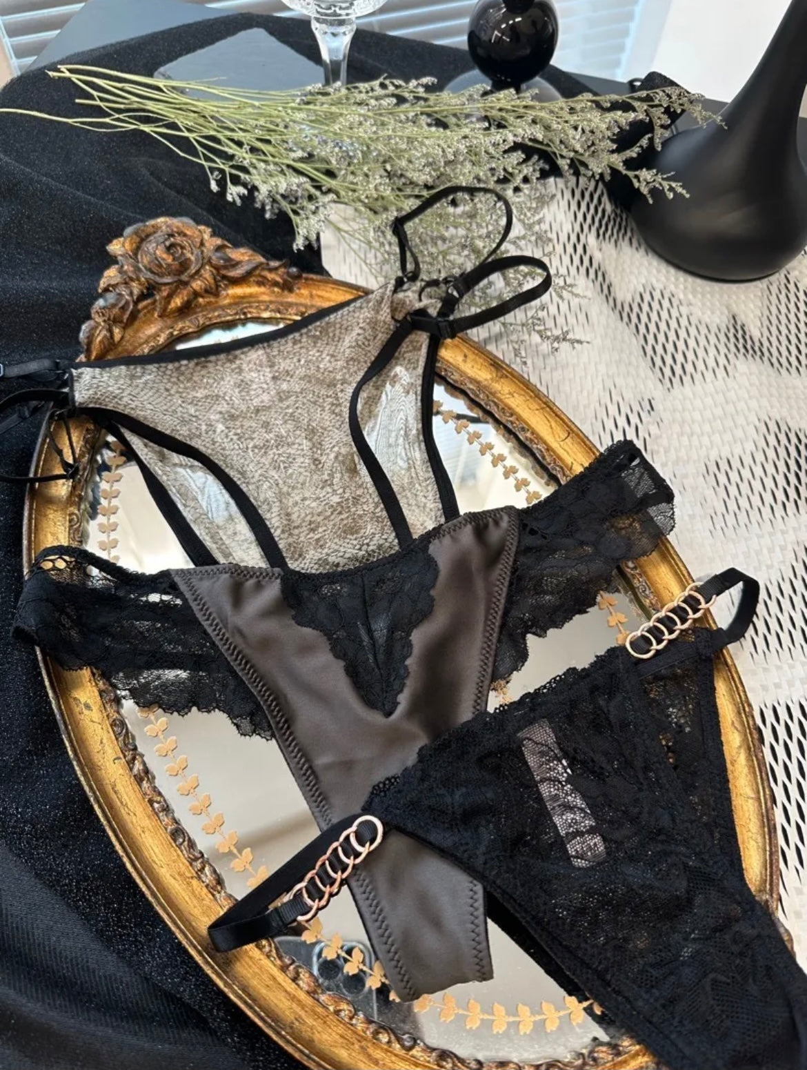 Precious Closet Lace 3-Piece Lingerie Set